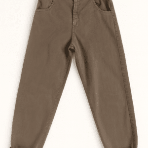 Spodnie bawełniane z podwijaną nogawką – khaki