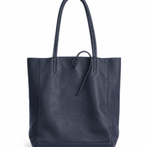 Torebka damska shopper ze skóry – granatowa
