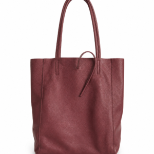Torebka damska shopper ze skóry – bordowa