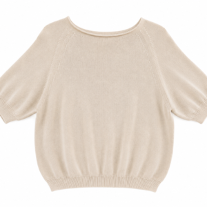 Sweter damski z krótkim rękawem – beżowy