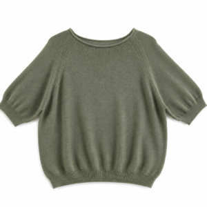 Sweter damski z krótkim rękawem – khaki